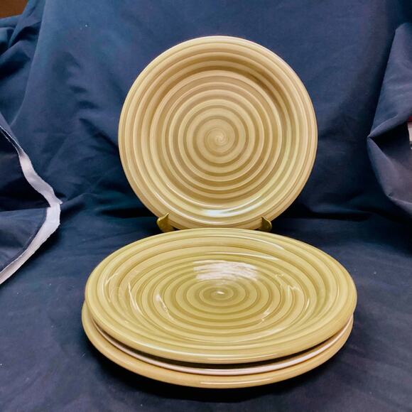 Totally Today 10-5/8" Dinner Plates - Green Swirl - Picture 1 of 3